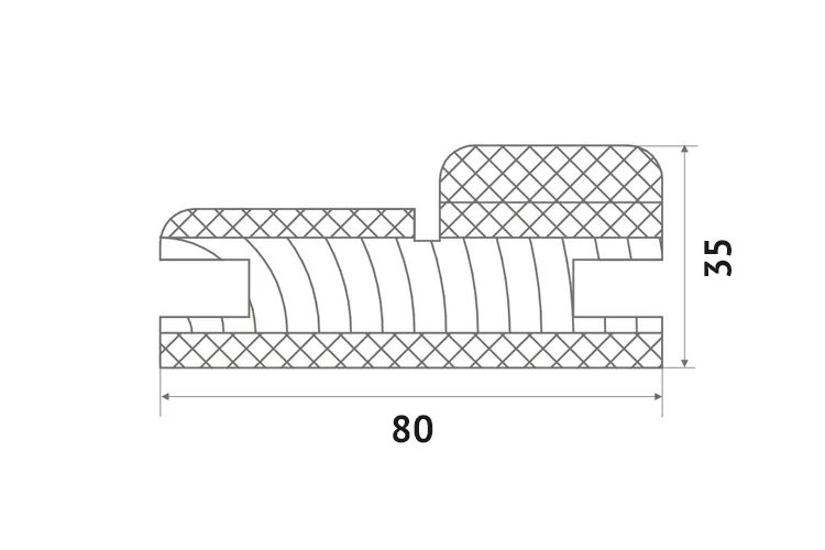 Коробка Офрам сендвич с уплотнителем 80*35*2100 мм